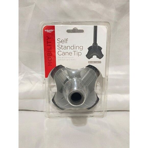 Equate Self Standing Rubber Cane Tip Fits 7/8 inch to 3/4 inch Cane Shafts - Picture 2 of 5